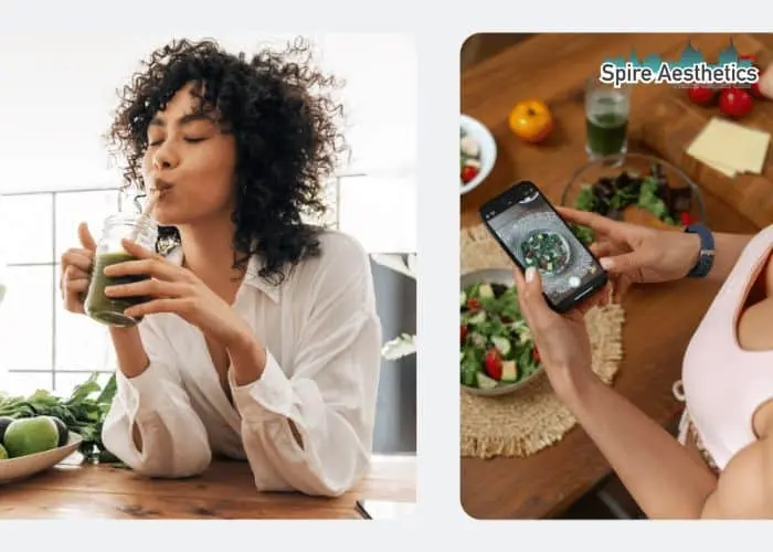 Image of woman looking into her diet and fat freezing Bedford to improve her health