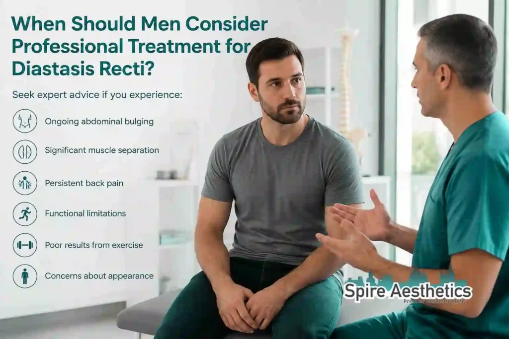 When Should Men Consider Professional Treatment for Diastasis Recti Bedford?